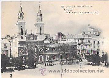 Postkarten: TARJETA POSTAL DE CADIZ. PLAZA DE LA CONSTITUCI&Oacute;N. HAUSER Y MENET.