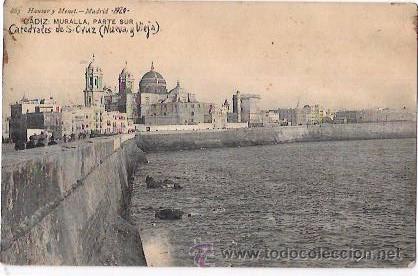 Postkarten: TARJETA POSTAL DE CADIZ. MURALLA PARTE SUR. HAUSER Y MENET.
