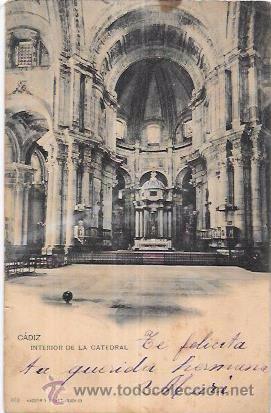 Postkarten: TARJETA POSTAL DE CADIZ. INTERIOR DE LA CATEDRAL. HAUSER Y MENET.