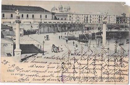 Postkarten: TARJETA POSTAL DE CADIZ. LA ENTRADA. HAUSER Y MENET.