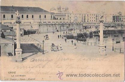Postkarten: TARJETA POSTAL DE CADIZ. LA ENTRADA. HAUSER Y MENET.