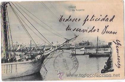 Postkarten: TARJETA POSTAL DE CADIZ. EL PUERTO. HAUSER Y MENET.