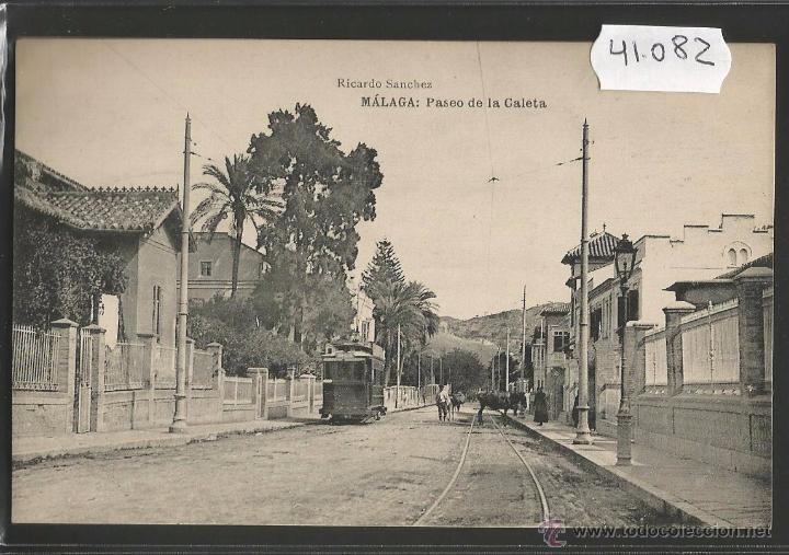Postales: MALAGA - PASEO DE LA CALETA - TRANVIA - FOTOTIPIA HAUSER Y MENET - (41082)