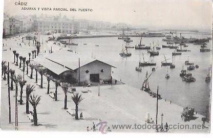 Cartoline: TARJETA POSTAL DE CADIZ. ADUANA Y VISITA PARCIAL DEL PUERTO.