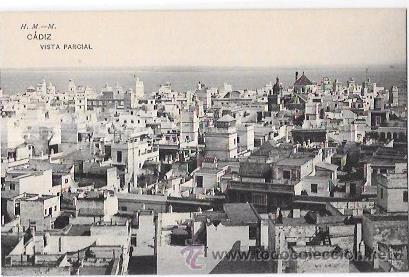 Cartoline: TARJETA POSTAL DE CADIZ. VISTA PARCIAL. H. M.-M.