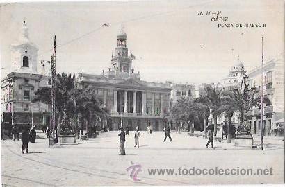 Cartoline: TARJETA POSTAL DE CADIZ. PLAZA DE ISABEL II. H. M.-M.