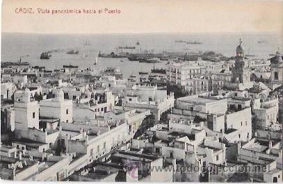 Cartoline: TARJETA POSTAL DE CADIZ. VISTA PANOR&Aacute;MICA HACIA EL PUERTO.