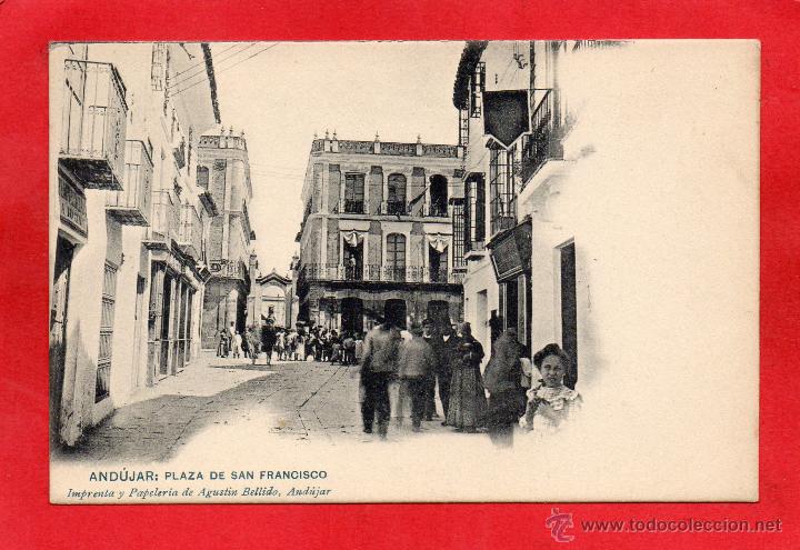 Postales: andujar. plaza de san francisco. agustin bellido