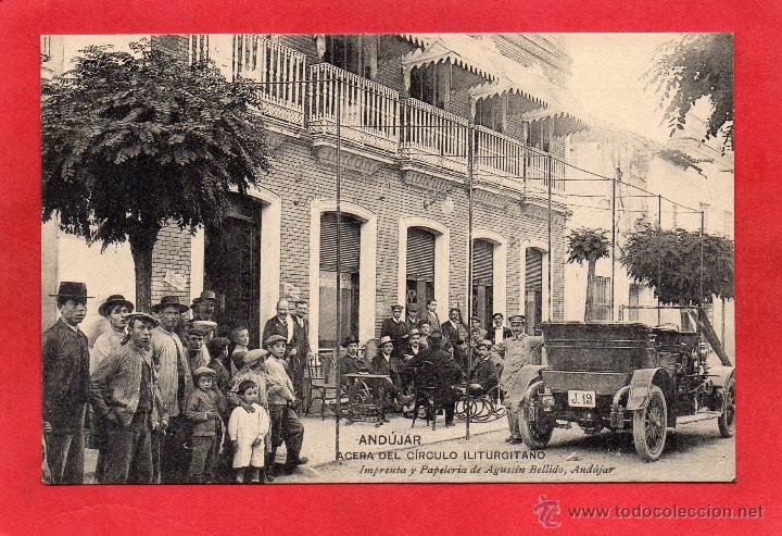 Postales: andujar. acera del circulo iliturgitano