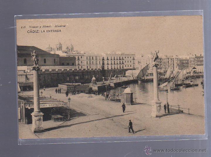 Cartoline: TARJETA POSTAL DE CADIZ - LA ENTRADA. 116. HAUSER Y MENET