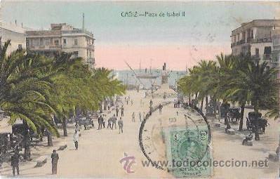 Postkarten: TARJETA POSTAL DE CADIZ. PLAZA DE ISABEL II.