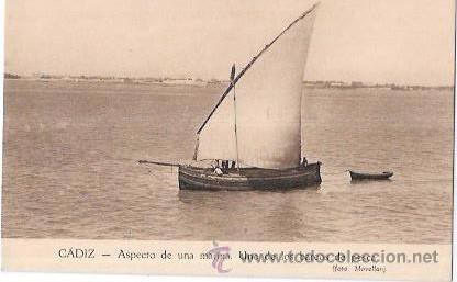 Postkarten: TARJETA POSTAL DE CADIZ. ASPECTO DE UNA MARINA. UNO DE LOS BARCOS DE PESCA. FOTO MOVELL&Aacute;N.