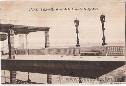 Postkarten: TARJETA POSTAL DE CADIZ. BALCONCILLO AL MAR DE LA ALAMEDA DE APODACA.