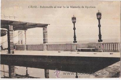 Postkarten: TARJETA POSTAL DE CADIZ. BALCONCILLO AL MAR DE LA ALAMEDA DE APODACA.