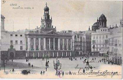 Postkarten: TARJETA POSTAL DE CADIZ. PLAZA DE ISABEL II.