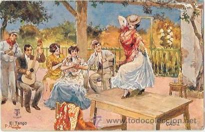 Postales: TARJETA POSTAL DE C&Aacute;DIZ. EL TANGO. - Foto 1