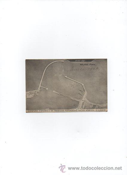 Postales: POSTAL DE MALAGA PUERTO COMPA&Ntilde;IA DE TRABAJOS FOTOGRAMETRICOS AEREOS  A&Ntilde;O 1926