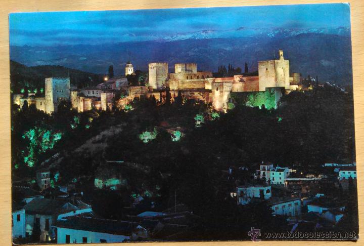 Postales: GRANADA - ALHAMBRA NOCTURNA - Foto 1