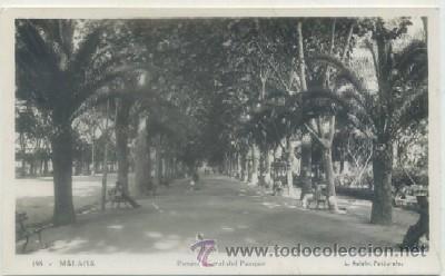 Postales: POSTAL ANTIGUA DE MALAGA. PASEO LATERAL DEL PARQUE   P-ANMA-592
