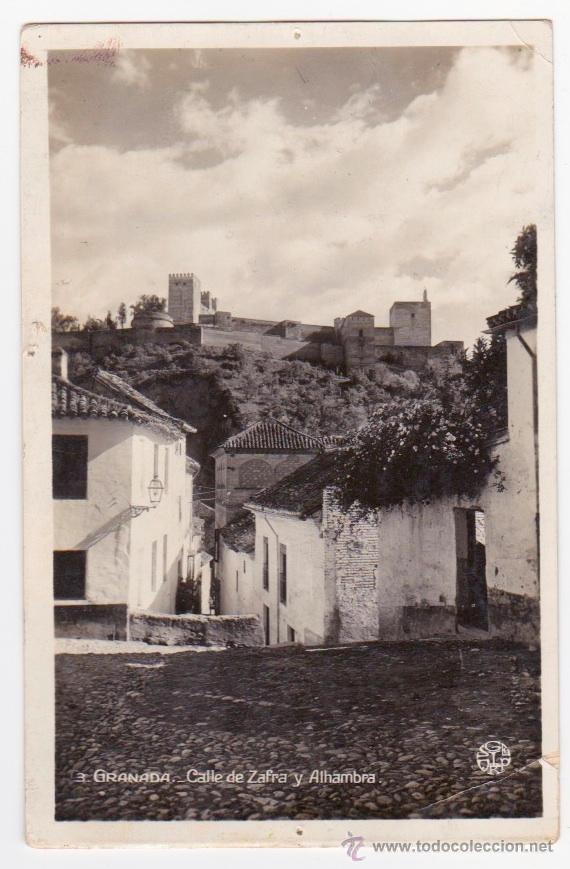 Postales: 3. granada.- calle de zafra y alhambra. sgel. 1948