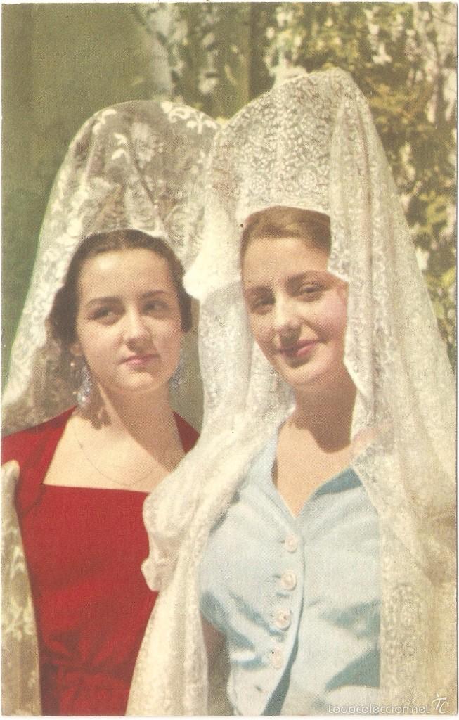 Postales: SEVILLA LA MANTILLA ARISTOCR&Aacute;TICA 1953