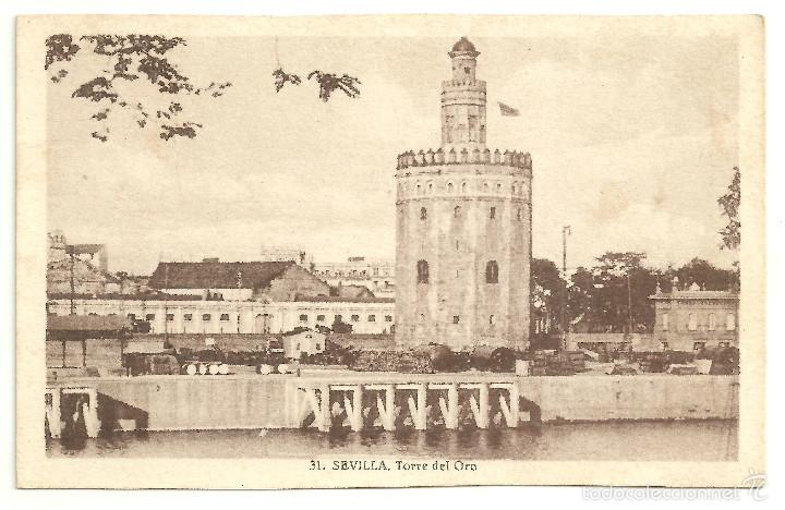 Postales: POSTAL DE SEVILLA (TORRE DEL ORO) - Foto 1