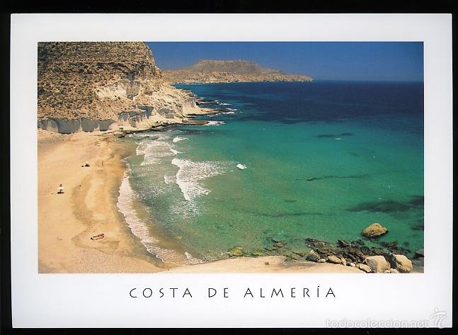 Postales: N&ordm; 8023 Playa Enmedio. Agua Amarga, Costa de Almer&iacute;a. Triangle Postals. Foto Jaume Serrat.