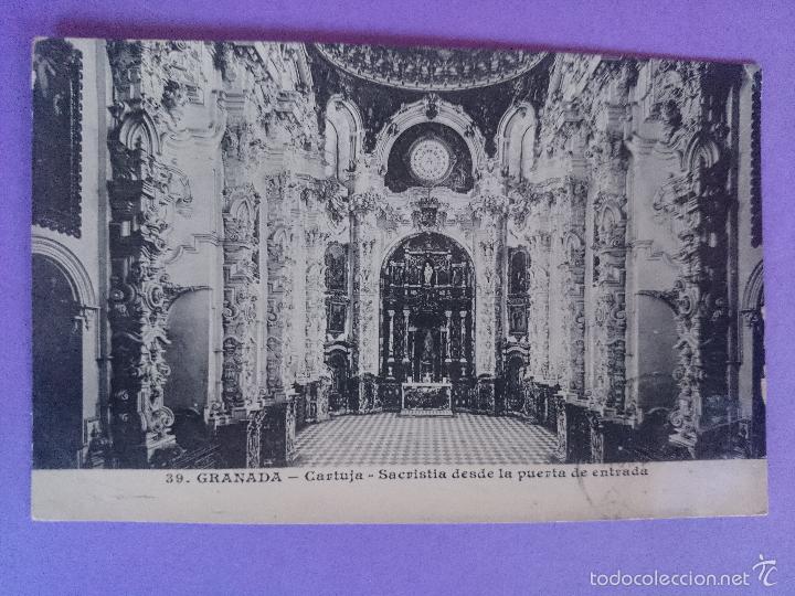 Postales: ANTIGUA POSTAL GRANADA- CARTUJA, SACRISTIA DESDE LA PUERTA DE ENTRADA - L. MARTINEZ JULIA... R-2274