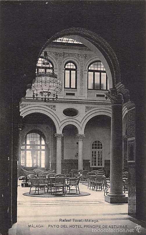 Postales: M&Aacute;LAGA.- PATIO DEL HOTEL PRINCIPE DE ASTURIAS