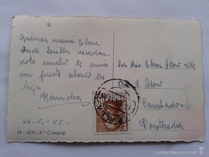 Postales: POSTAL -- SEVILLA - CATEDRAL -- CIRCULADA -- - Foto 2