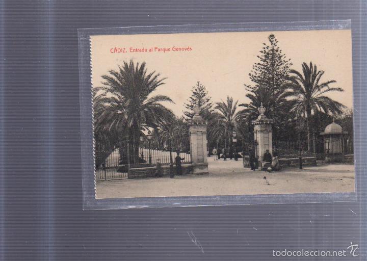Postkarten: TARJETA POSTAL DE CADIZ - ENTRADA AL PARQUE GENOVES. 1934. THOMAS
