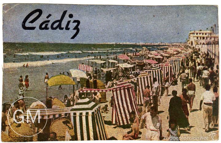 Postkarten: PRECIOSA POSTAL - CADIZ - PLAYA DE LA VICTORIA - MUY AMBIENTADA