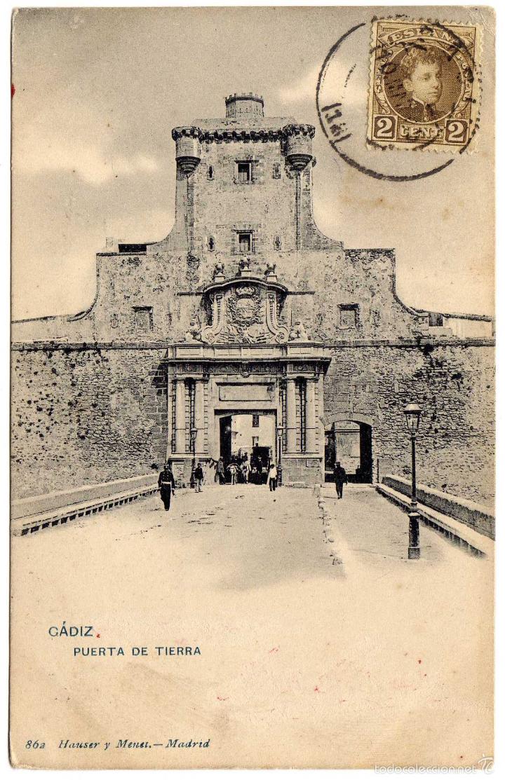 Postkarten: PRECIOSA POSTAL - CADIZ - PUERTA DE TIERRA - AMBIENTADA