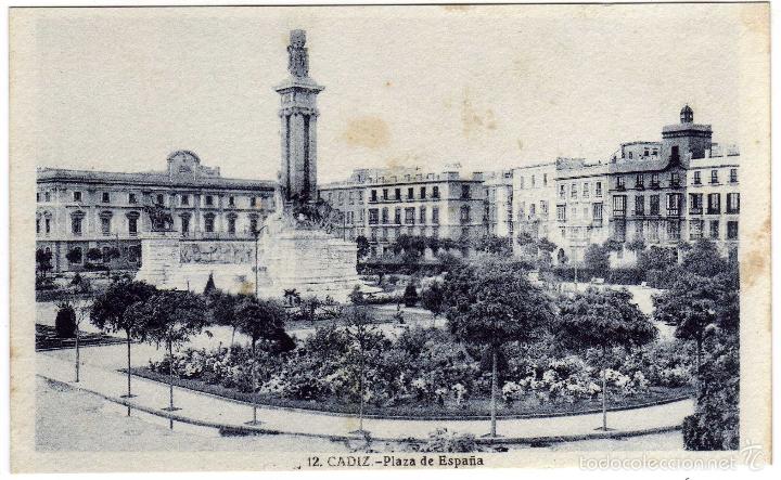 Postkarten: BONITA POSTAL - CADIZ - PLAZA DE ESPA&Ntilde;A