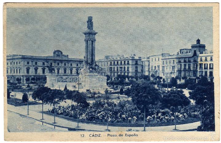 Postkarten: BONITA POSTAL - CADIZ - PLAZA DE ESPA&Ntilde;A