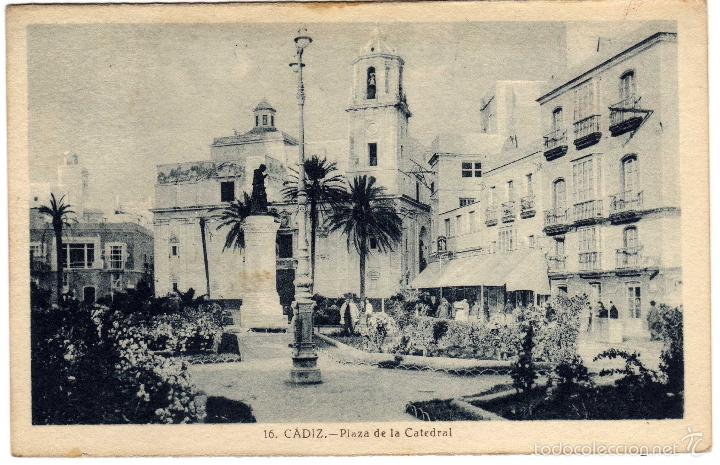 Postkarten: BONITA POSTAL - CADIZ - PLAZA DE LA CATEDRAL