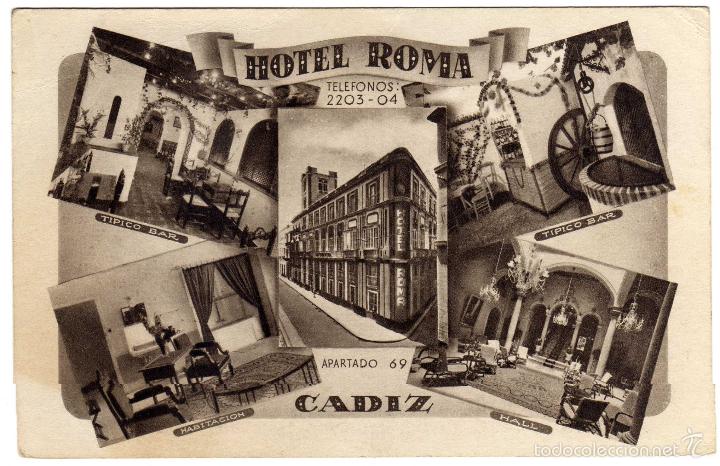 Postcards: PRECIOSA POSTAL - CADIZ - HOTEL ROMA - VARIAS VISTAS DEL HOTEL