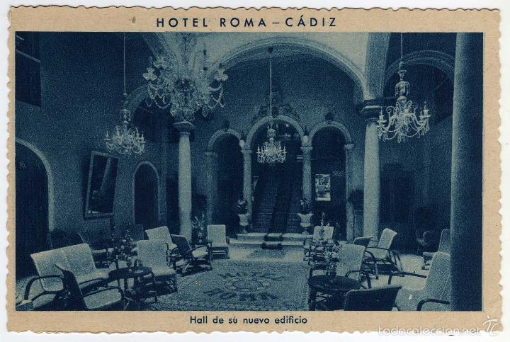 Postcards: BONITA POSTAL - CADIZ - HOTEL ROMA - HALL DE SU NUEVO EDIFICIO