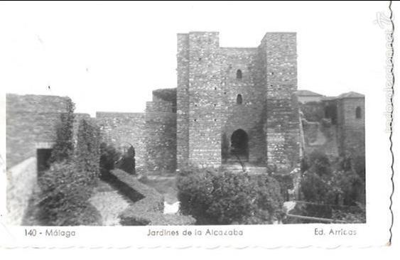 Postales: TARJETA POSTAL DE MALAGA. JARDINES DE LA ALCAZABA. ED. ARRIBAS N&ordm;140.
