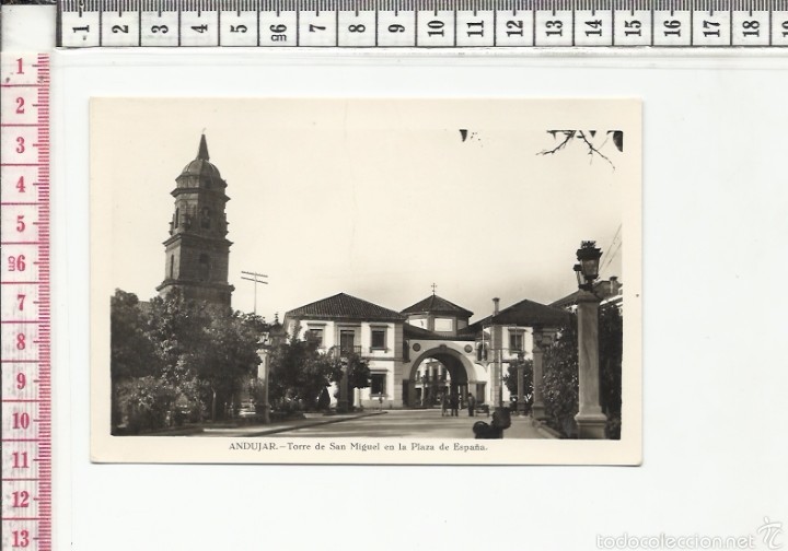 Postales: 14.432 TARJETA POSTAL,TORRE SAN MIGUEL, PLAZA ESPA&Ntilde;A, ANDUJAR, JAEN