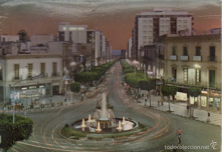 Postales: postal n&ordm; 65 almeria puerta purchena y avenida generalisimo atardecer