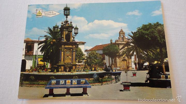 Postales: ANTIGUA POSTAL.IGLESIA DE LA PALMA Y PLAZA GENERAL FRANCO.ALGECIRAS.A&Ntilde;OS 60