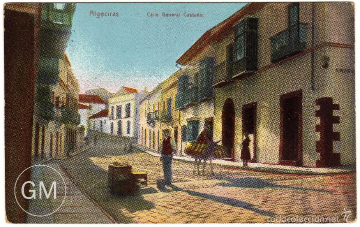 Cartoline: PRECIOSA POSTAL - ALGECIRAS (CADIZ) - CALLE GENERAL CASTA&Ntilde;O - AMBIENTADA - BURRO