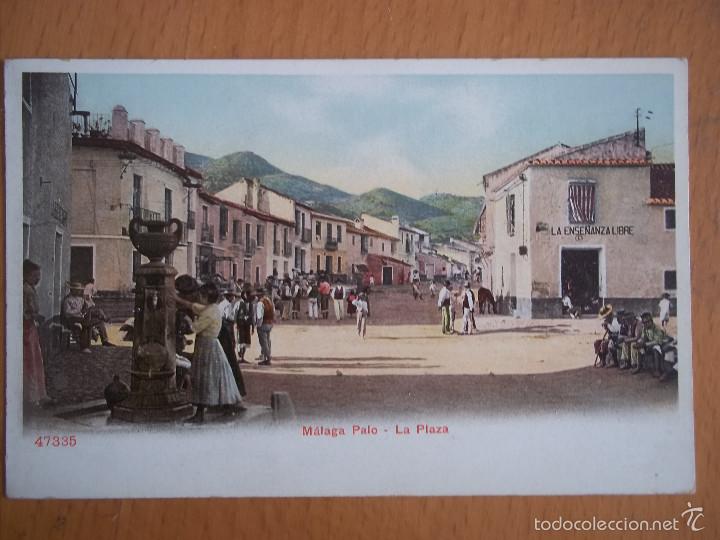 Postales: POSTAL MALAGA. PALO. LA PLAZA. 47335. SIN DIVIDIR. ORIGINAL DE &Eacute;POCA.