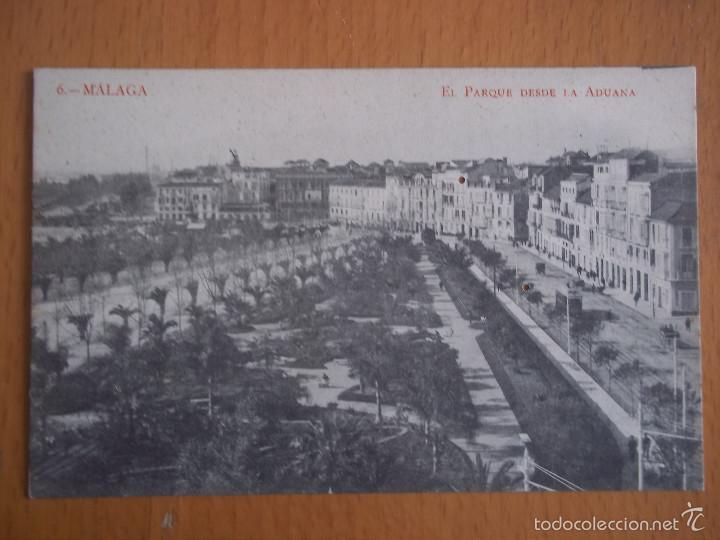 Postales: POSTAL MALAGA. EL PARQUE DESDE LA ADUANA.FOTOTIPIA MADRIGUERA.BCN.ORIGINAL DE &Eacute;POCA.