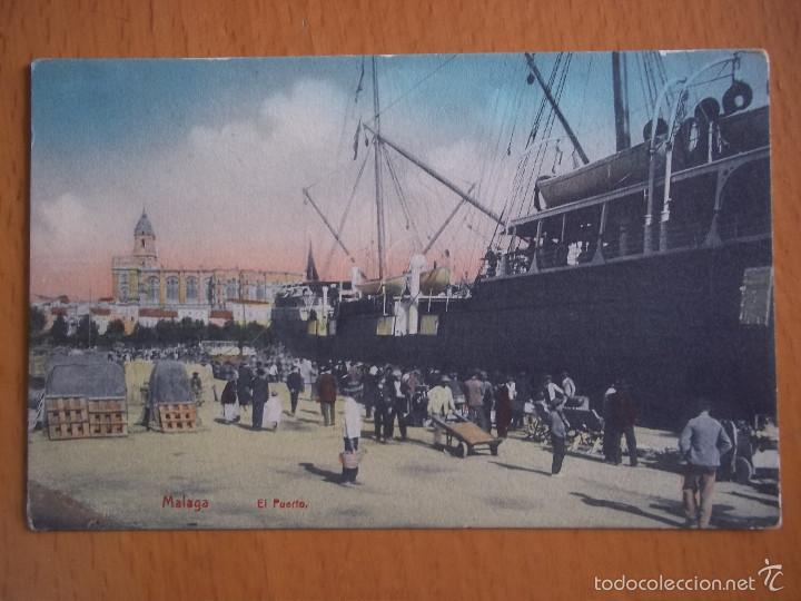 Postales: POSTAL MALAGA. EL PUERTO, EDICION RAFAEL MU&Ntilde;OZ.RARISIMA. ORIGINAL DE &Eacute;POCA.