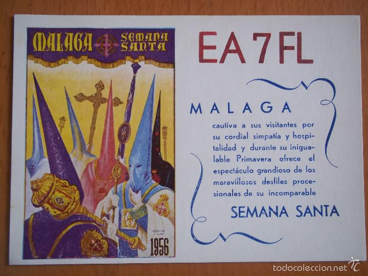 Postales: POSTAL MALAGA. SEMANA SANTA 1956.RADIOAFICIONADO.CIRCULADA.SALCEDO EDIT.