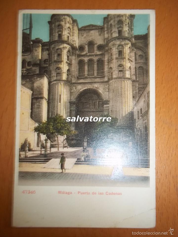 Postales: POSTAL MALAGA. PUERTA DE LAS CADENAS. 47346.SIN DIVIDIR. SIN CIRCULAR. CIRCA 1904