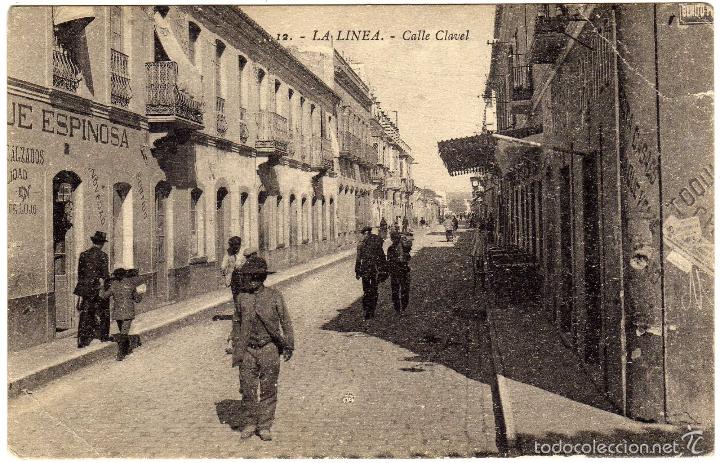 Postkarten: BONITA POSTAL - LA LINEA (CADIZ) - CALLE CLAVEL - AMBIENTADA