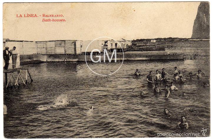 Cartoline: MAGNIFICA POSTAL - LA LINEA (CADIZ) - BALNEARIO - BATH-HOUSES - AMBIENTADA
